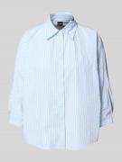 BOSS Orange Boxy Fit Hemdbluse aus reiner Baumwolle in Hellblau, Größe...