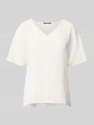 Luisa Cerano Blusenshirt mit V-Ausschnitt in Offwhite, Größe 34