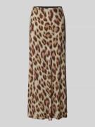 Luisa Cerano Maxirock aus Viskose mit Animal-Print in Camel, Größe 38