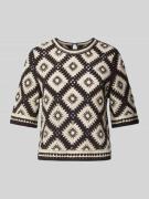 Jake*s Collection Strickshirt im semitransparenten Design mit Rundhals...