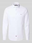 Tommy Hilfiger Tailored Slim Fit Business-Hemd mit Knopfleiste in Weis...