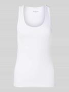 Mustang Top aus reiner Baumwolle mit U-Ausschnitt Modell 'Adena' in We...