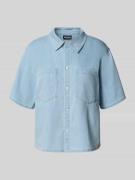 Pieces Relaxed Fit Jeanshemd aus Baumwoll-Mix Modell 'TULA' in Hellbla...