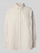 Neo Noir Relaxed Fit Bluse mit Brusttasche Modell 'Dalma' in Dunkelbra...