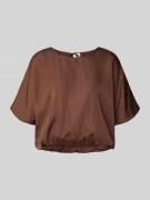 Zero Cropped Blusenshirt mit rückseitiger Schnürung in Mittelbraun, Gr...