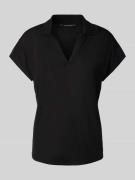 comma Regular Fit Poloshirt aus Viskose-Leinen-Mix in Black, Größe 36