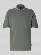 bugatti Poloshirt mit kurzer Knopfleiste in Oliv, Größe L