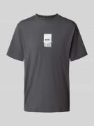 BOSS Green Regular Fit T-Shirt aus Baumwoll-Mix in Dunkelgrau, Größe S