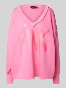 miss goodlife Oversized Sweatshirt mit V-Ausschnitt in Rosa, Größe L