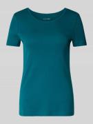 Christian Berg Woman T-Shirt mit geripptem Rundhalsausschnitt in Petro...