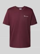 CHAMPION T-Shirt mit Logo-Stitchings und Rundhalsausschnitt in Bordeau...
