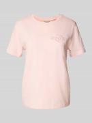 Gant Regular Fit T-Shirt aus reiner Baumwolle mit Logo-Patch in Rosa, ...