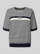 Marc Cain T-Shirt mit Label-Stitching und Rundhalsausschnitt in Marine...