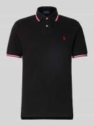 Polo Ralph Lauren Poloshirt mit Label-Stitching in Black, Größe XL