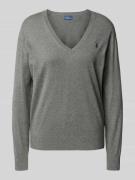 Polo Ralph Lauren Strickpullover mit Logo-Stitching und V-Ausschnitt i...