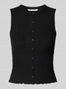 Tom Tailor Denim Slim Fit Tank Top mit angedeuteter Knopfleiste in Bla...