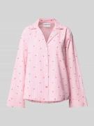 Jake*s Casual Pyjama-Oberteil mit Reverskragen und Brusttasche in Rosa...