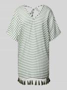 VENICE BEACH Tunika mit V-Ausschnitt und Bommeln in Oliv, Größe 36