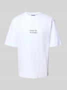 REVIEW T-Shirt mit Statement-Print in Weiss, Größe L