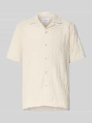 Lindbergh Regular Fit Kurzarmhemd aus Viskose-Mix mit Strukturmuster i...