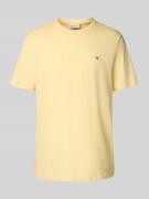 Calvin Klein Jeans T-Shirt mit geripptem Rundhalsausschnitt in GELB, G...
