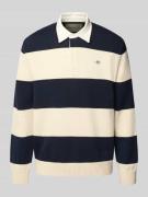 Gant Strickpullover mit Polokragen und Label-Stitching in Dunkelblau, ...