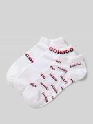HUGO Sneakersocken mit Label-Detail im 3er-Pack in Weiss, Größe 39-42