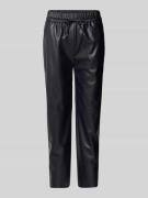 Marc Cain Stoffhose in Leder-Optik in Marine, Größe 46