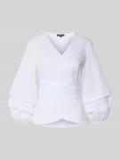 More & More Wickelbluse mit 3/4-Arm in Offwhite, Größe 34