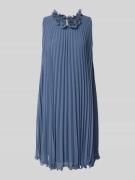 Vera Mont Knielanges Cocktailkleid mit Plisseefalten in Rauchblau, Grö...