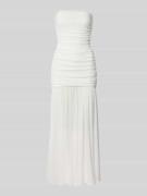 Bardot Abendkleid mit Raffungen Modell 'SOLANA' in Offwhite, Größe 34