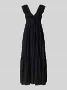 Mango Midikleid mit Volants und V-Ausschnitt Modell 'RAMONA' in Black,...