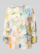 Smith and Soul Regular Fit Bluse mit Tunikakragen und 3/4-Arm in Weiss...