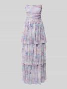 LACE & BEADS Abendkleid im Stufen-Look in Flieder, Größe L