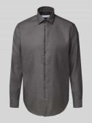 Christian Berg Men Regular Fit Business-Hemd mit Kentkragen in Anthraz...