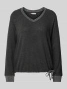 Street One Sweatshirt mit gerippten Abschlüssen in Anthrazit, Größe 36