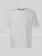 HUGO T-Shirt mit Label-Stitching Modell 'Austin' in Hellgrau, Größe L