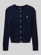 Polo Ralph Lauren Teens Strickjacke mit Zopfmuster und Label-Stitching...