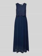 Vila Maxikleid mit Spitze und Cut Out im Rücken in Marine, Größe 36