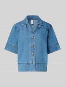 YAS Boxy Fit Jeansbluse mit Reverskragen Modell 'CECI' in Jeansblau, G...