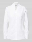 ETERNA Regular Fit Bluse mit Stehkragen und V-Ausschnitt in Weiss, Grö...