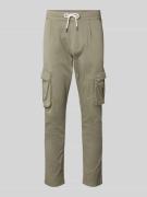 Lindbergh Cargohose mit elastischem Bund in Khaki, Größe S