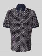 bugatti Regular Fit Poloshirt im Allover-Look in Marine, Größe L