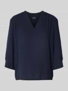 Marc Cain Blusenshirt mit V-Ausschnitt und 3/4-Arm in Marine, Größe 38