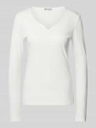 Street One Longsleeve mit V-Ausschnitt in Offwhite, Größe 42
