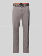 MCNEAL Slim Fit Chino mit Gürtel in Flanell Melange, Größe 102