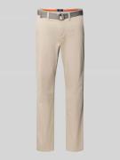 MCNEAL Slim Fit Chino mit Gürtel in Ecru, Größe 48