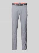MCNEAL Slim Fit Hose mit Gürtel in Mittelgrau, Größe 102