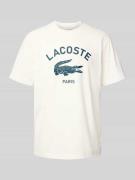 Lacoste Regular Fit T-Shirt aus reiner Baumwolle in Offwhite, Größe XX...