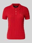 Lauren Ralph Lauren Strickshirt mit Zopfmuster und Polokragen Modell '...